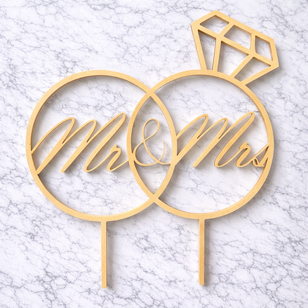 Mr & Mrs Cake topper