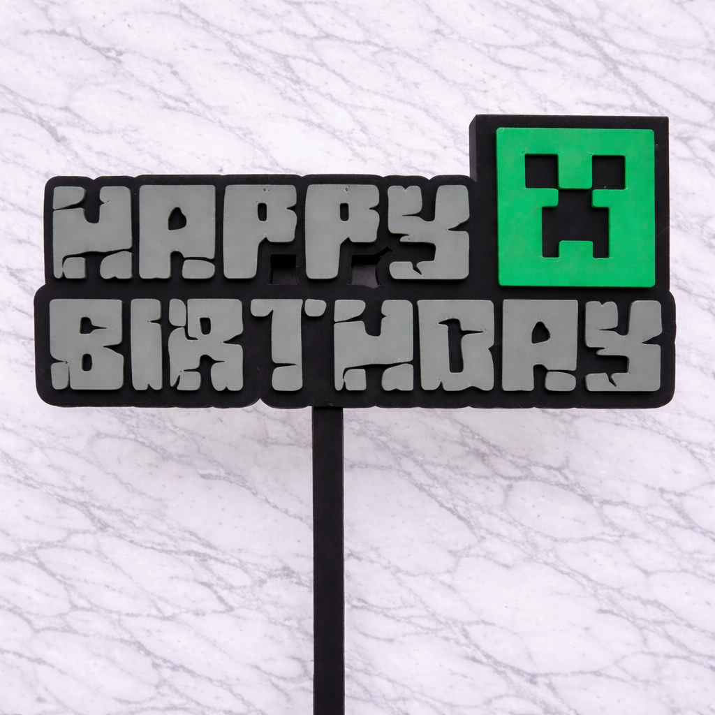 Minecraft Happy Birthday Cake Topper