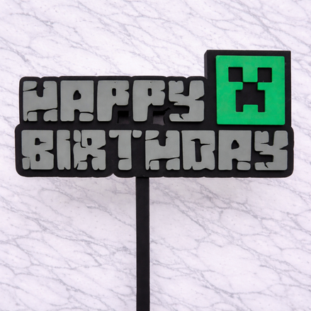 Minecraft Happy Birthday Cake Topper