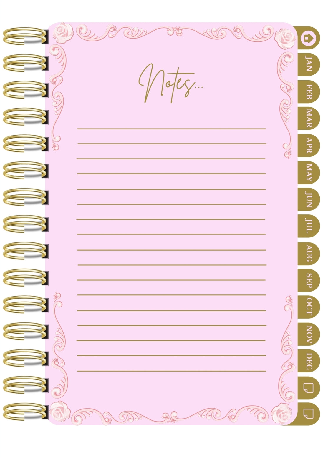 Digital 2026 monthly planner in pink