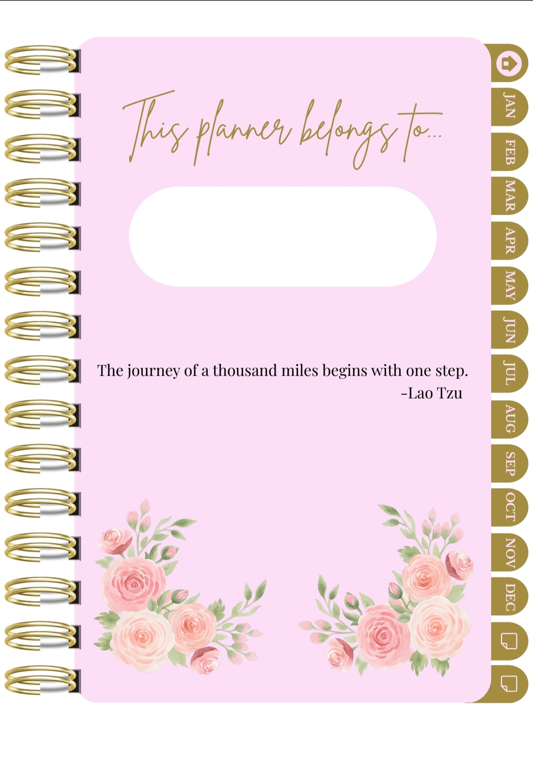 Digital 2026 monthly planner in pink