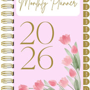 Digital 2026 monthly planner in pink