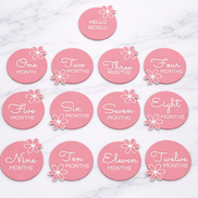 Baby Girl Month Milestone - flowers
