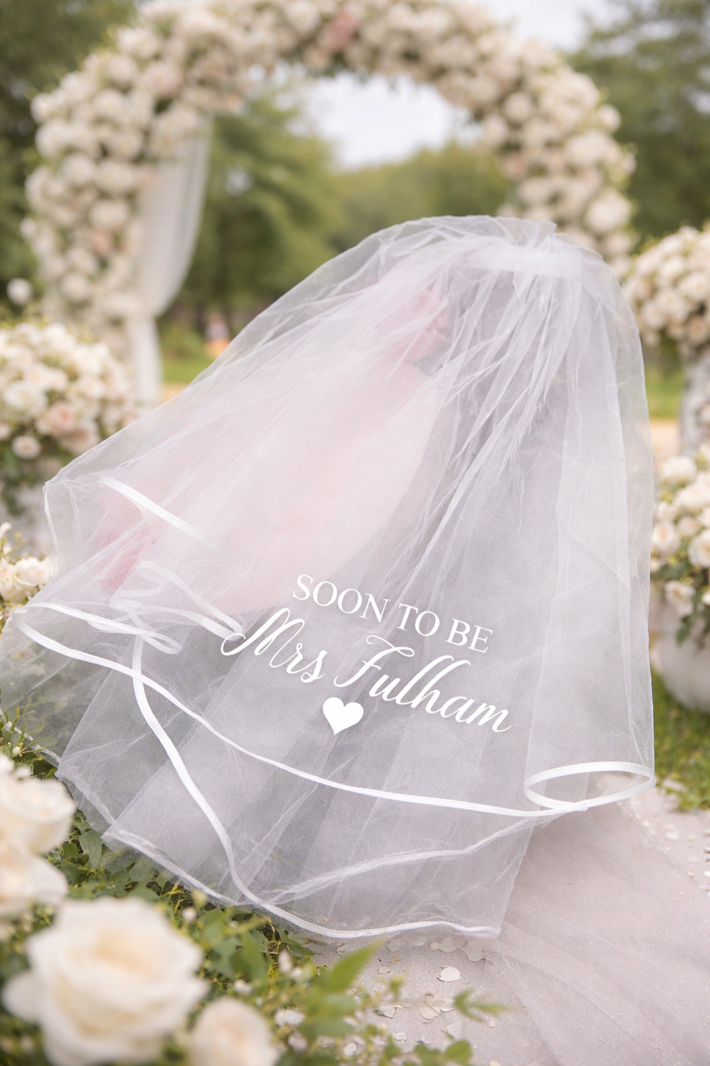 Personalised bride to be veil