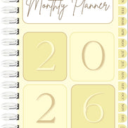 Digital 2026 monthly planner in yellow