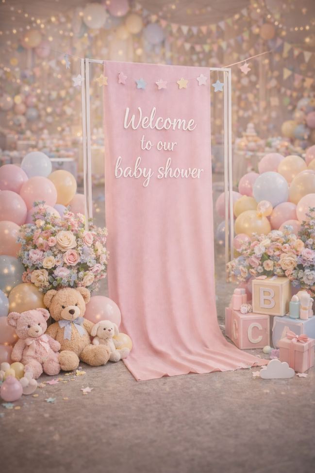 Personalised Fabric Backdrop with Decal