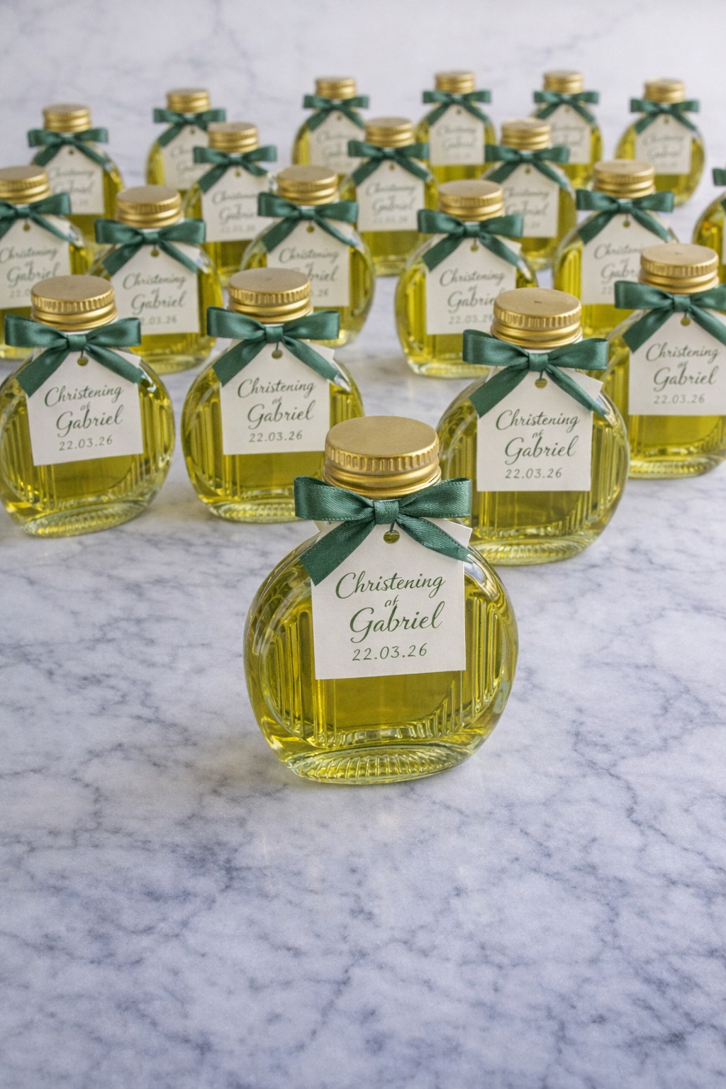 Bomboniere glass bottle favors
