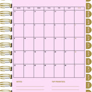 Digital 2026 monthly planner in pink