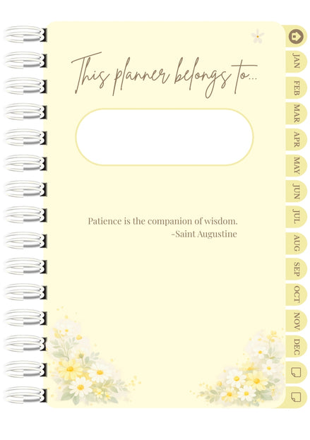 Digital 2026 monthly planner in yellow